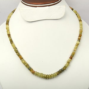 Natural Grandite Garnet Necklace, Rondelle Smooth Beads, 20 Inch Length 4-8 MM Beads, Anniversary Gifts, Garnet Necklace, 925 Silver Lock