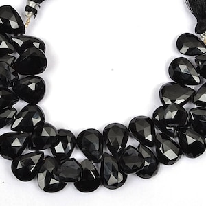 Black Onyx Beads, Natural Black Onyx Gemstone Beads, 7 Inch Strand 11x17-14x19 MM Beads, Briolettes Beads, Pear Shape Beads, Jewelry Making