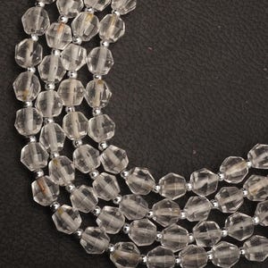 AAA Crystal Quartz Beads, Natural Crystal Quartz Gemstone Beads, 8 Inch Strand 7-8 MM Beads, Bicone Beads, Jewelry Making, Wholesale Beads