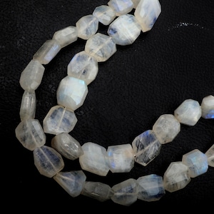 Rainbow Moonstone Beads, Natural Moonstone Beads, 8 Inch Strand 12-16 MM Beads, Rainbow Spark Moonstone Beads, Faceted Tumble Shape Beads