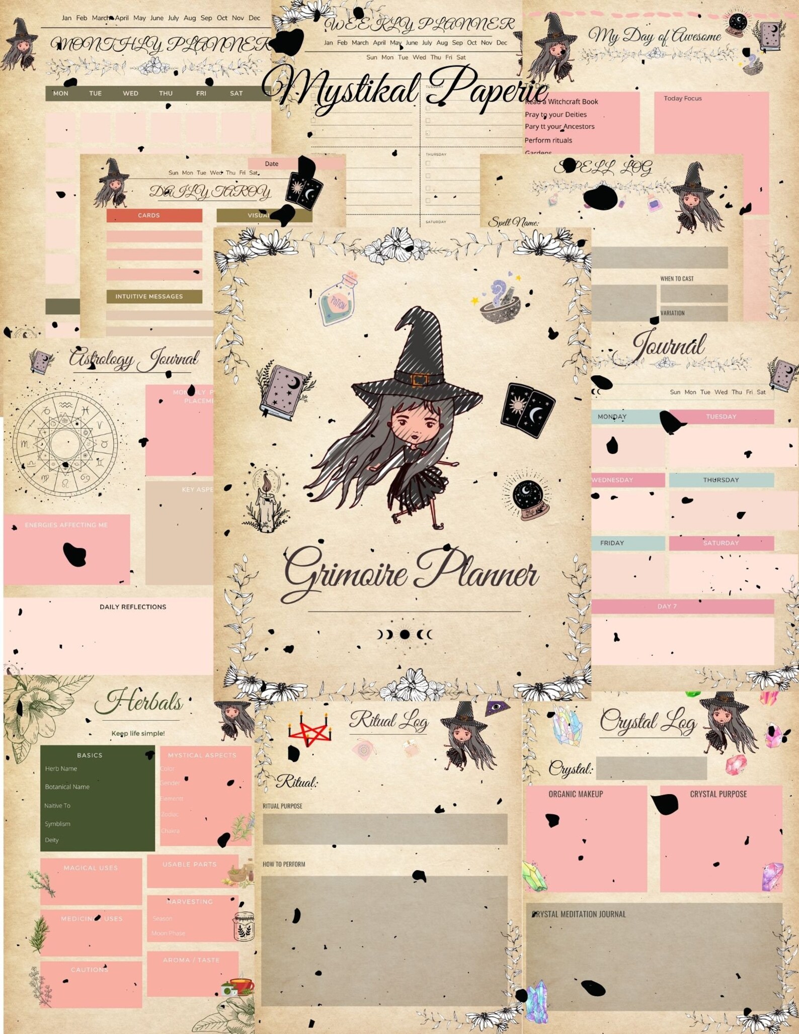 Grimoire Planner Witch Planner Printable planner | Etsy