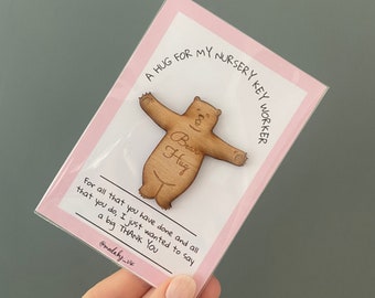 Nursery Key Worker Gift. Nursery Teacher Gift. End of term gift. Nursery. Teacher gift. Key worker pocket hug. Thank you nursery