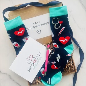 Newly Qualified Nurse Gift. Nurse graduation gift. Nurse gift. You qualified. New Nurse Gift. Congratualtions Nurse. New Nurse Present Blue Nurse Socks