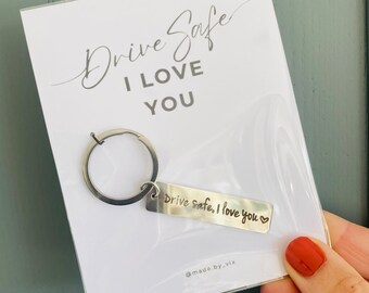 NEW DRIVER keyring. New driver gift. Drive safe, I love you. Gift for him. Husband gift. Safe driving. Love you gift. Uk Seller