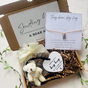 BEST SELLER. Send a hug. Post a hug. Thinking of you. Pocket hug. Get well soon gift. Grievance gift. Personalised gift. Big bear hug Add bear bracelet