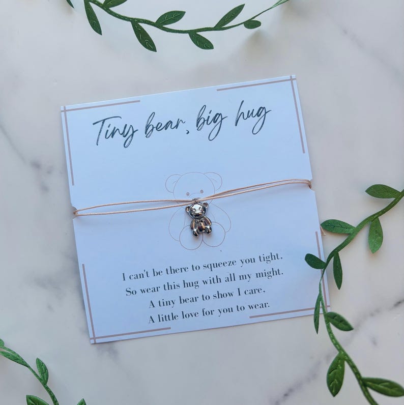 BEST SELLER. Send a hug. Post a hug. Thinking of you. Pocket hug. Get well soon gift. Grievance gift. Personalised gift. Big bear hug Bracelet Only
