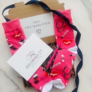 Newly Qualified Nurse Gift. Nurse graduation gift. Nurse gift. You qualified. New Nurse Gift. Congratualtions Nurse. New Nurse Present Pink Nurse Socks