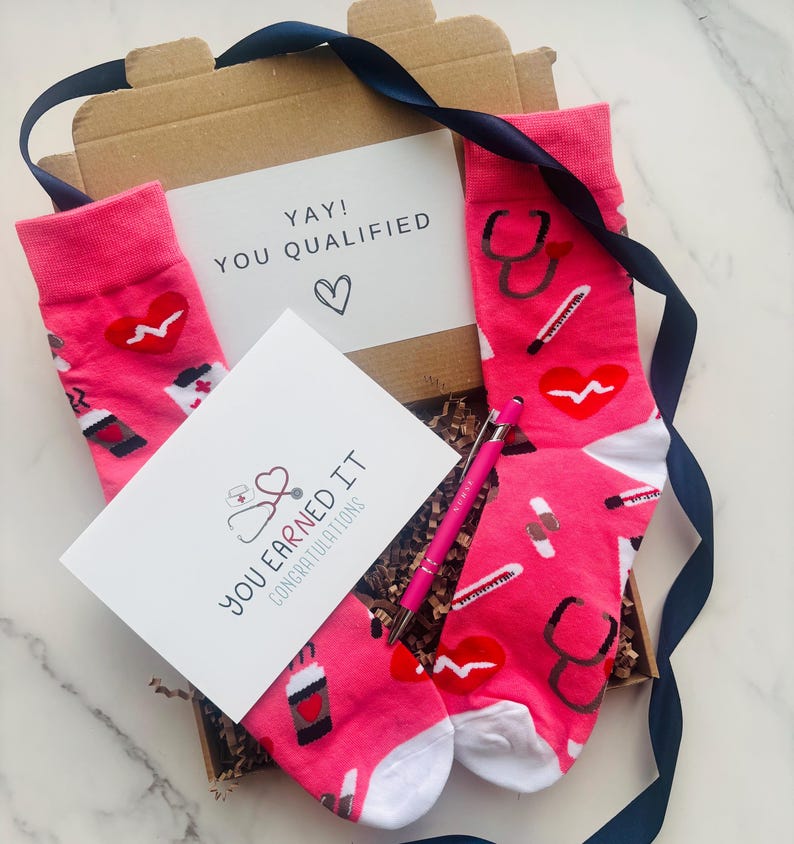 Newly Qualified Nurse Gift. Nurse graduation gift. Nurse gift. You qualified. New Nurse Gift. Congratualtions Nurse. New Nurse Present Pink Nurse Socks