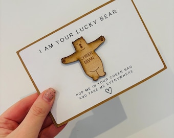 Cheerleader gift. Cheer Bear. Cheerleading lucky bear. Best cheerleader. Team gift. Friendship bear.  Flyer, base, backspot. Cheerleader bag