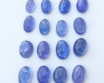 Deep Blue Tanzanite Cabochon, 7-9.5 mm, Natural Blue Tanzanite Gemstone, Oval Shape, Smooth Lot Polished Tanzanite Loose For Jewelry Use,