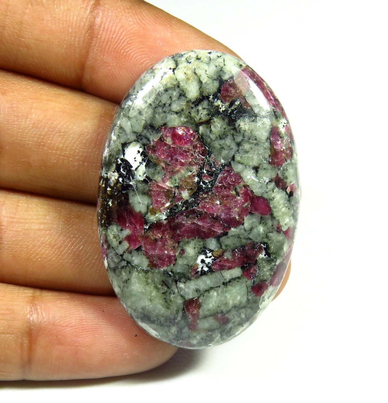 Eudialyte Loose For Jewelry Making Eudialyte Oval Shape TOP QUALITY~~ Natural Eudialyte Gemstone 66cts AH-739 Eudialyte Cabochon