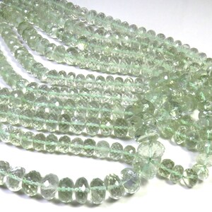 Amethyst Rondelle Faceted Beads, 16&quot;Strand, Natural Green Amethyst Gemstone Beads, Green Amethyst Faceted Beads, Amethyst Gemstone Beads,