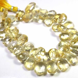 Citrine Gemstone Faceted Beads, 11-19 mm, Citrine Big Size Pear Shape Beads, 7.5"Strand, Natural Citrine Yellow Gemstone Beads For Jewelry,