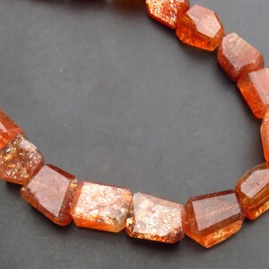 Full Fire Rainbow Sunstone Faceted Beads, 8.5 - 17&quot;Strand, High Quality Sunstone Faceted Nugget Tumble Beads, 9-16mm, Natural Sunstone Beads