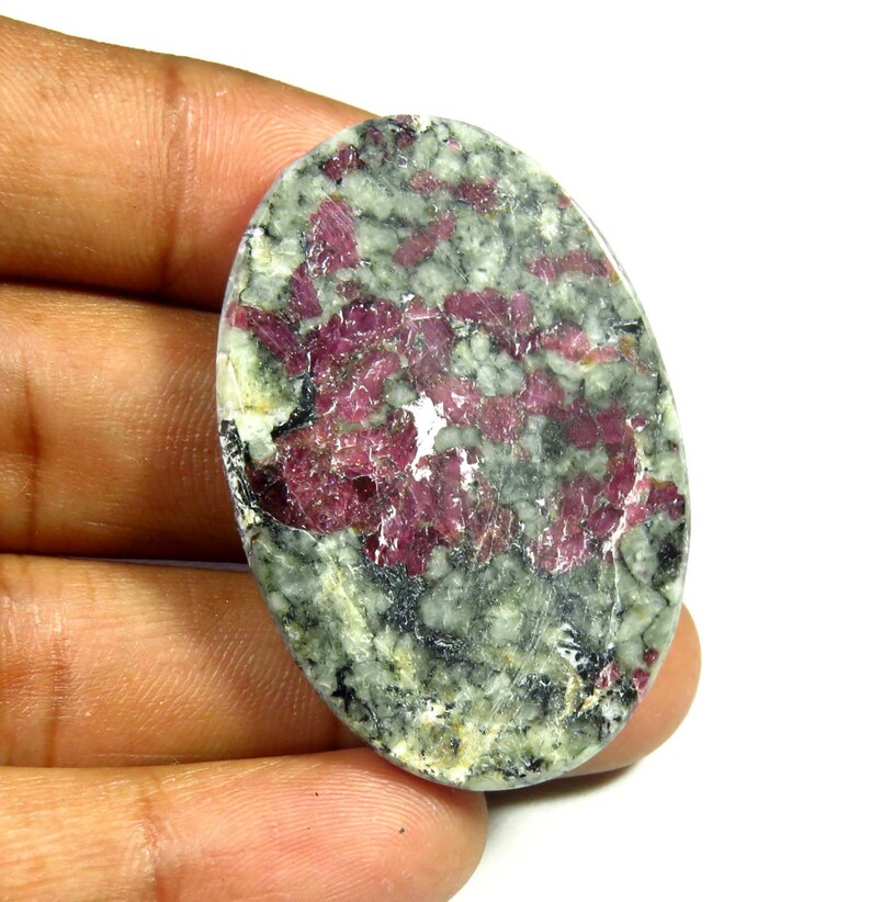 Eudialyte Loose For Jewelry Making Eudialyte Oval Shape TOP QUALITY~~ Natural Eudialyte Gemstone 66cts AH-739 Eudialyte Cabochon