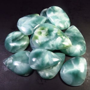 Best Quality Hemimorphite Cabochon, 34-63cts, Green Hemimorphite, Hemimorphite Gemstone, 29x23 - 40x28mm, Hemimorphite Loose For Jewelry,