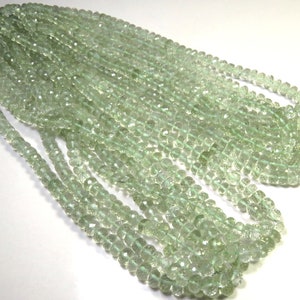 Faceted Green Amethyst Gemstone Beads, 16&quot;Strand, Amethyst Faceted Rondelle Beads, Natural Green Amethyst Gemstone Beads For Unique Jewelry,