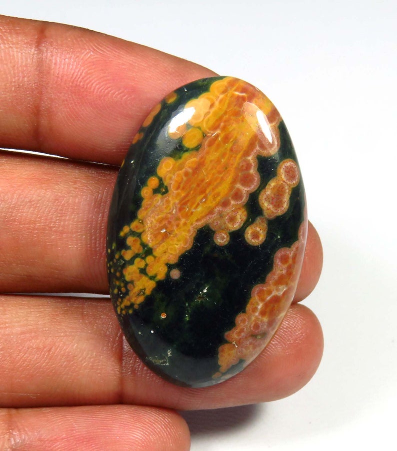 34cts Ocean Jasper Cabochon Oval Shape BEAUTIFUL~~ Natural Ocean Jasper Gemstone AH-802 Ocean Jasper Loose For Jewelry Use