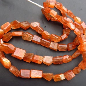 High Quality Full Fire Rainbow Sunstone Faceted Beads, 8.5 - 17&quot;Strand, Sunstone Faceted Nugget Tumble Beads, 9-16mm, Natural Sunstone Beads