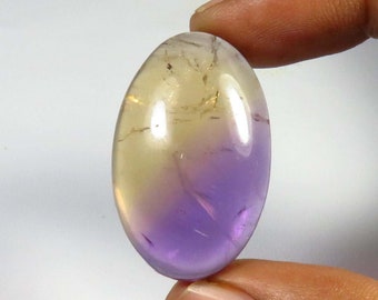 Ametrine Oval Shape Gemstone, 33x21mm, Natural Ametrine Quartz Cabochon, Bi-Color Ametrine Gems, 33Cts, Handmade Ametrine Loose For Jewelry,