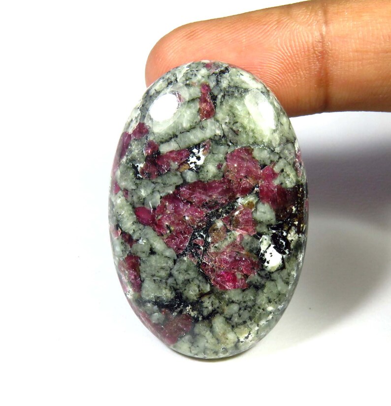 Eudialyte Loose For Jewelry Making Eudialyte Oval Shape TOP QUALITY~~ Natural Eudialyte Gemstone 66cts AH-739 Eudialyte Cabochon