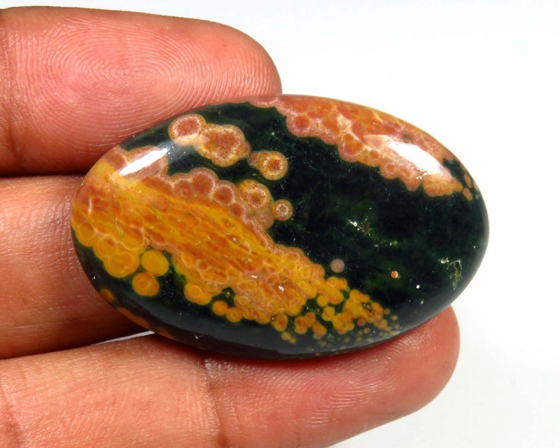 34cts Ocean Jasper Cabochon Oval Shape BEAUTIFUL~~ Natural Ocean Jasper Gemstone AH-802 Ocean Jasper Loose For Jewelry Use