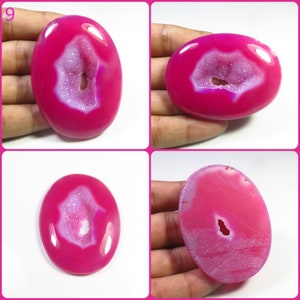 Natuurlijke venster Onyx Agaat geode cabochon, handgemaakte roze Onyx Druzy Agaat cabines, Onyx Agaat mix vorm geode edelstenen los voor sieraden, AH-4683, afbeelding 10