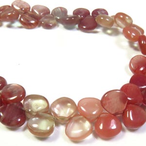 Top Grade Natural Andesine Gems Beads, 8"Strand, Andesine Labradorite Heart Smooth Beads, 7-7.5 mm, Red Andesine Gemstone Beads For Jewelry,