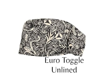 Fun Gynecology Euro Toggle Surgical Scrub Cap OBGYN CRNA Bonnet Womens Rights Doctor Uterus Ovaries Snakes Anesthesia Funny ICU Nurse Ivf