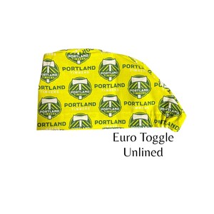 Euro Toggle Portland Soccer Lake Desire Designs Custom - Special Fabric Request - Ships Quick - Long Hair - Women - Unisex Scrub Cap