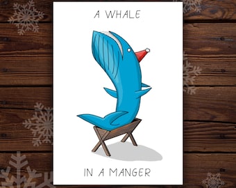 A Whale in a Manger greetings card