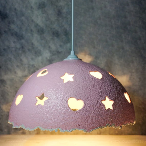 Paper Mache Lamp Lightening Home Decoration Chandelier Etsy