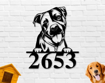 White Dog Full Colour UV Printed Metal House Plaque
