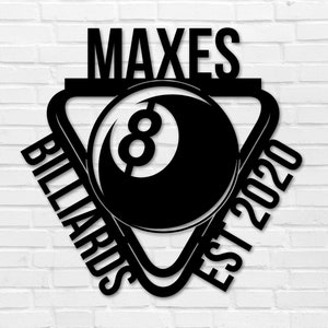 Black Friday, Cyber Monday Sale, Billiards Room Sign, 8 Ball Sign, Personalized Billiard Room Sign, Pool table sign, Billiards Pool Room