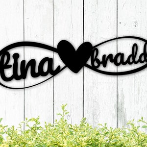 Infinity Sign Containing Names, Personalized Metal Infinity Sign, Infinity Metal Sign, Infinity Sign Name, Infinity Sign Metal newlywed gift