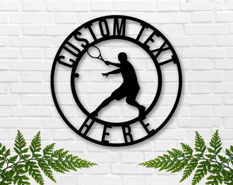 Personalized Metal Tennis Sign, Custom Name Tennis Decor, Tennis Coach Sign, Unique Tennis Gift, Wall Art, Garage Sign, Dad Gift for Him