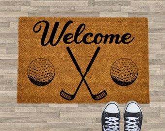 Golf Welcome Mat, Golf Welcome Doormat, Father's Day Gift, Golf Gifts for Dad, Golf Home Decor, Housewarming Gift, For Him, Husband