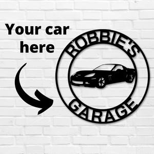 Custom Car Metal Sign, Personalized Car Sign, Car Garage Sign, Father&#39;s Day Gift, Gift for Him, Classic Car Metal Art, Muscle Car Decor.