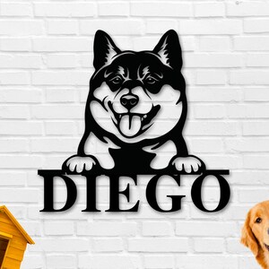 Shiba Inu Dog Sign, Shiba Inu Metal sign, Shiba Inu Name Sign, Pet Name Sign, Dog Lover Sign, Gift for Pet Owner, Dog Sign