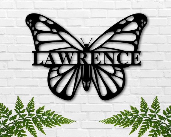 Custom Butterfly Sign Personalized Metal Sign Last Name - Etsy