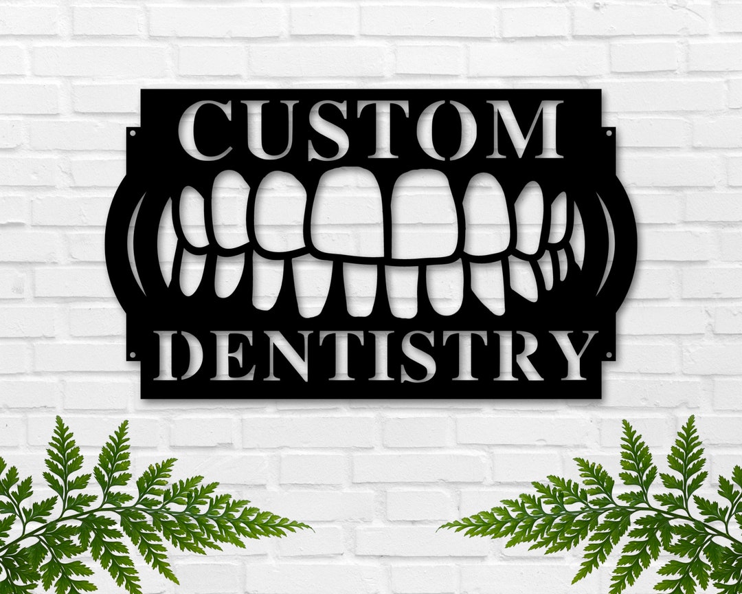 Dentside Sign Personalized Metal Dentist Sign, Custom Name Teeth Decor, Dentistry ...