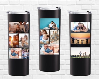 Christmas Gift, Holiday Sale, Personalized Photo Collage, Cup, Tumbler, Wedding Gift, Custom Gift for Boyfriend Husband, Anniversary Gift