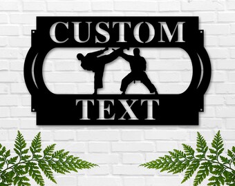 Personalized Karate Metal Sign, Custom Martial Arts Décor, Custom Dojo Sign, Martial Arts Academy Sign, Taekwondo Wall Art, Black Belt, Judo