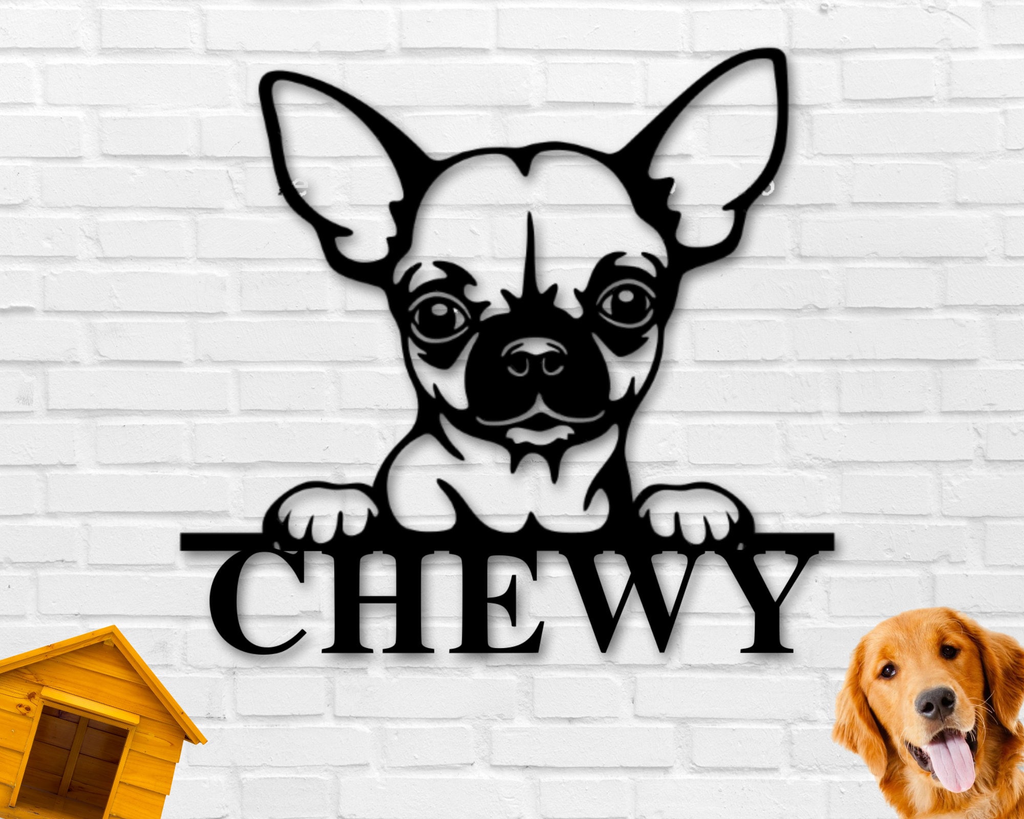 Chihuahua Dog Sign, Chihuahua Metal Sign, Chihuahua Name Sign, Pet