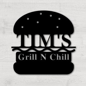 Personalized BBQ Metal Sign -Custom Name Barbecue Patio Sign Grill Outdoor Dad&#39;s BBQ Home Decor Housewarming Gift for Father- Man Cave