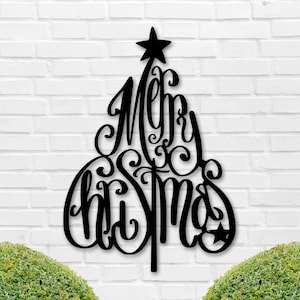 Merry Christmas Sign, Holiday Decor, Christmas Tree Decor, Christmas Personalized Sign, Christmas Metal Sign, Custom Christmas Decor