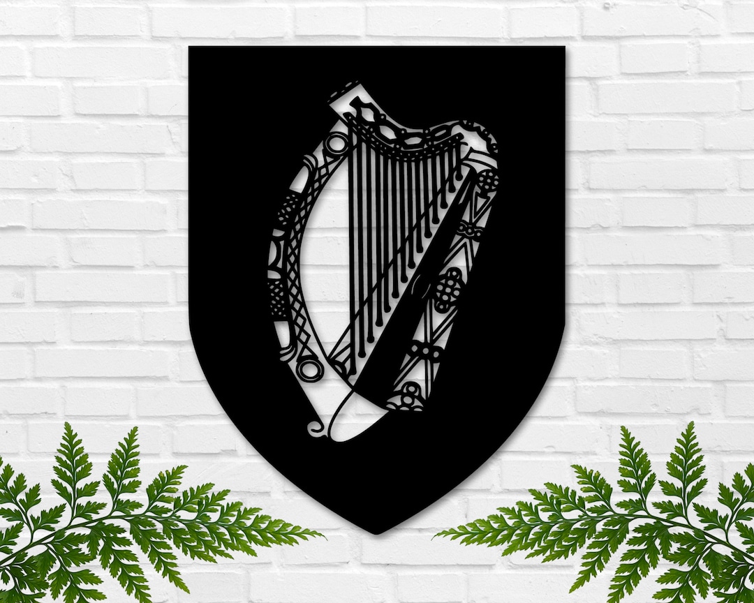 Irish Coat of Arms Metal Sign Gaelic Harp Sign Ireland Etsy