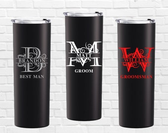 Groomsmen Gift, Personalized Monogram Tumbler, Gift For Groomsmen, Groomsmen Gift Idea, Wedding Gift, Groomsmen Gifts Set, Printed Cup Gift