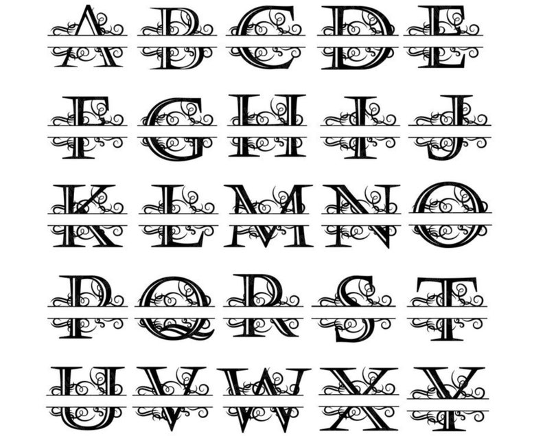 Nested Letters Signs Split Letter Monogram, Metal Sign, Door Hanger, Family Sign ...