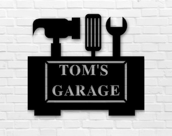 personalized garage sign, garage decor, custom garage sign, metal sign for garage, gift for dad, gift for him, custom metal garage sign,sign